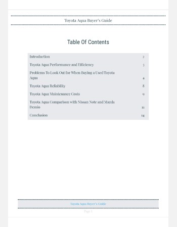 toyota aqua buyers guide (2021-present)